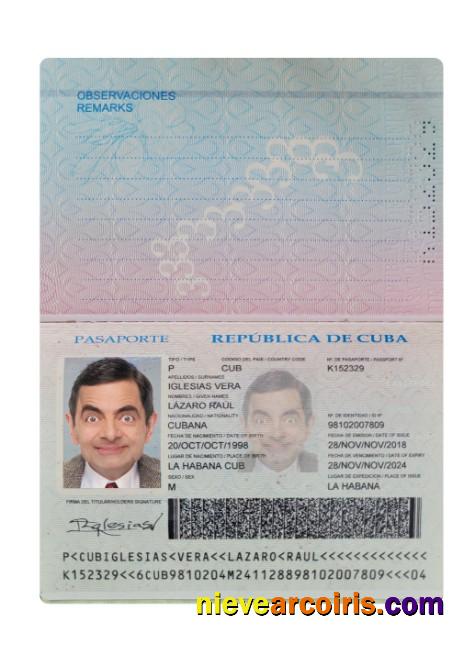 Cuba passport 2018-present